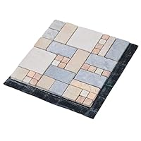 雑草防止！防草シート付き天然石マット ピンク24枚セット